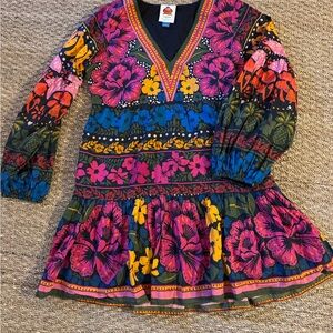 Anthropologie Floral Mini Dress - Pink, Blue, Yellow